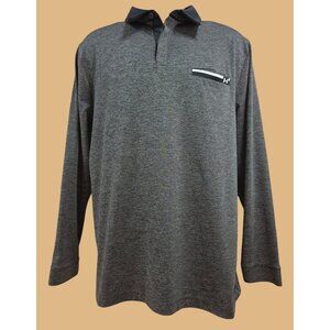 Under Armour Mens Gray Heather Long Sleeve Playoff Polo XL